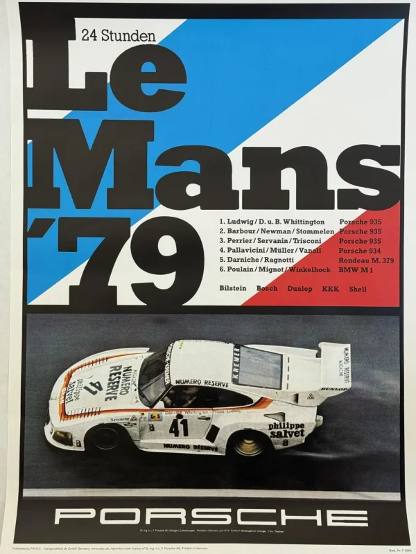 Poster Porsche 935 - Sieg beim Le Mans Rennen 1979