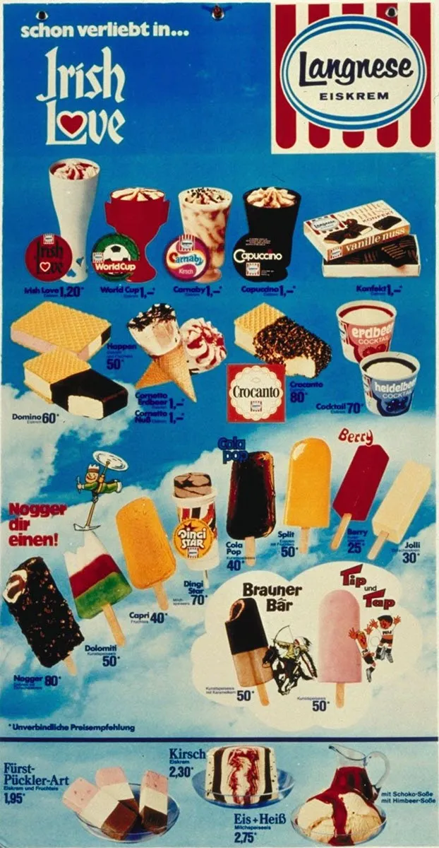 Langenese Eistafel aus dem Jahr 1974