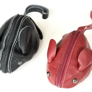 Rote & schwarze Groschenmaus und Geldbörse