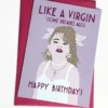 Geburtstagskarte "Like a Virgin" in violett mit Umschlag