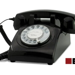 Schwarzes Retro-Telefon mit Wählscheibe - Hauptansicht