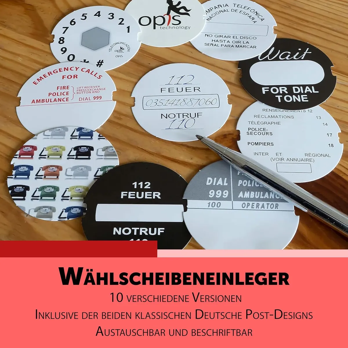 Verschiedene Wählscheiben