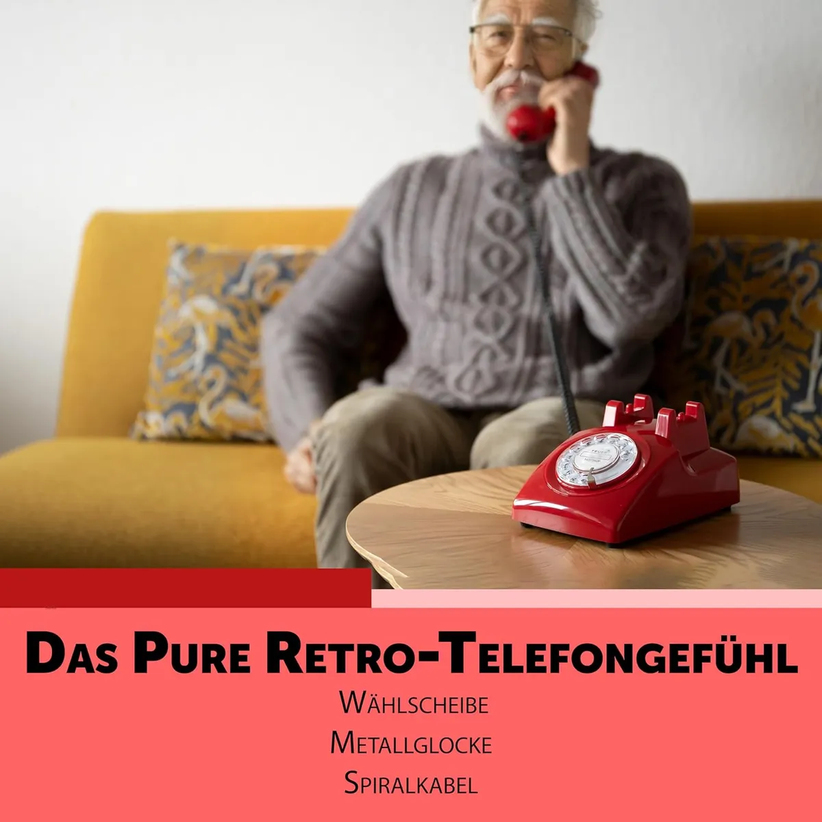 Retro-Wählscheibentelefon für ältere Menschen