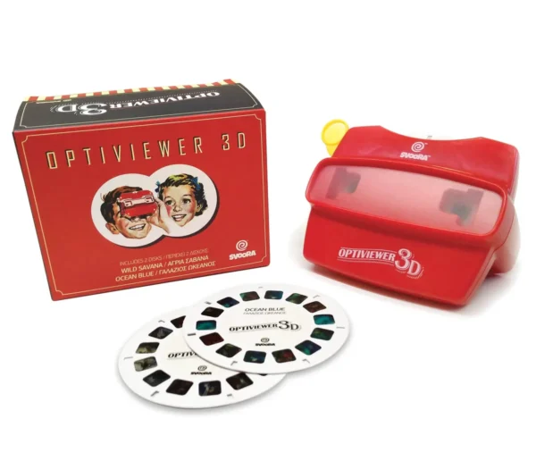 3D Optiviewer mit 2 Bildscheiben und Verpackung